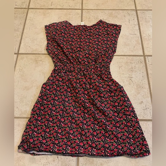 💜 Forever 21 Floral Print Smocked Dress, Red Black Cottagecore Y2K, Size Small - Picture 4 of 5